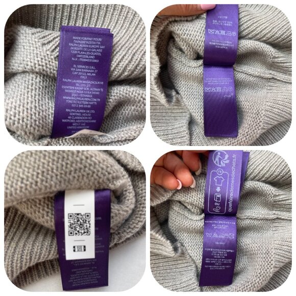 NWT RALPH LAUREN Collection $1300 Purple Label Cashmere Gray turtleneck … - Picture 6 of 15